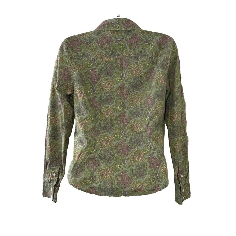 Charter Club Womens Shirt Button-Up Paisley 100% Cotton Long Sleeve Size 4P - Picture 2 of 9